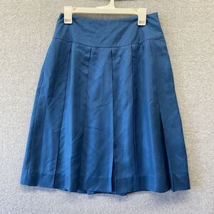 Kenneth Cole New York Skirt Womens Size 4 Pleated Lined 100% Silk Midi Skater